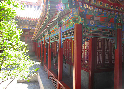 Well-decorated corridors in Forbidden City
