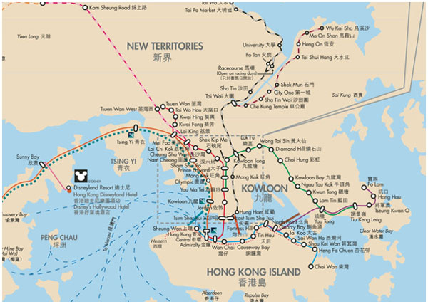 carte de Hong Kong