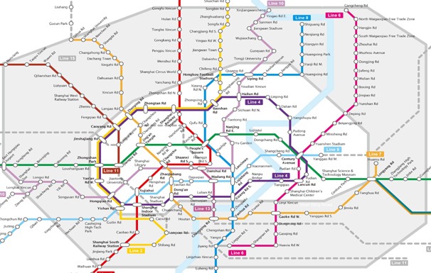 carte du métro de Shanghai