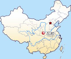 carte de location de Xian