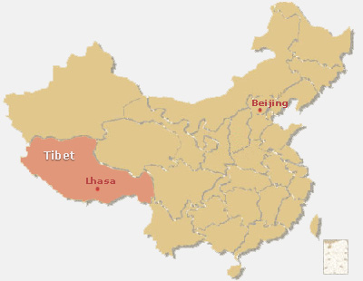 carte de location du Tibet