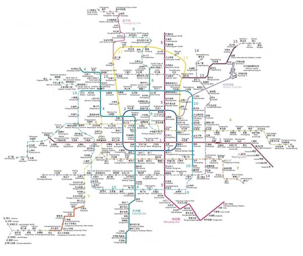 carte du métro de Pékin