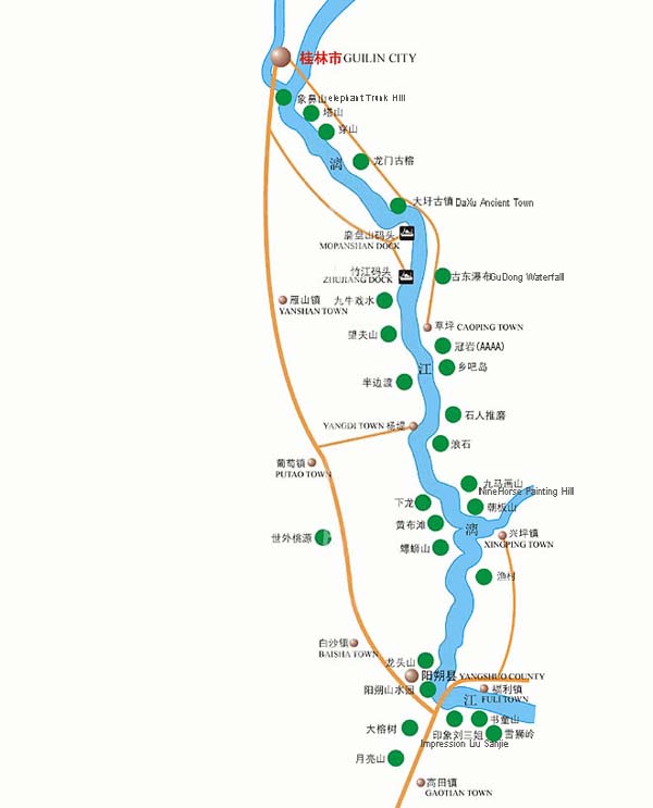 carte de la rivière Li