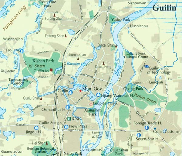 carte du voyage Guilin