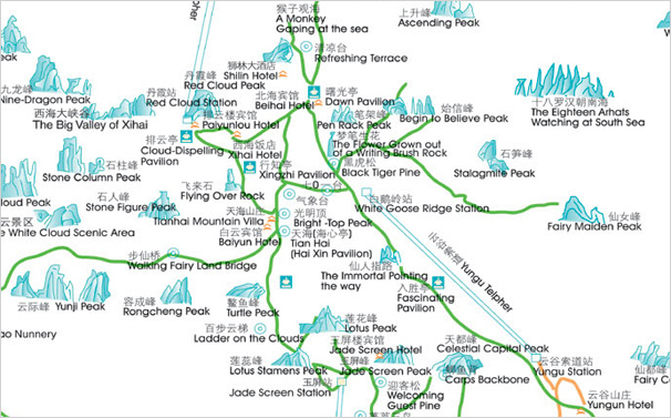 carte du voyage Huangshan