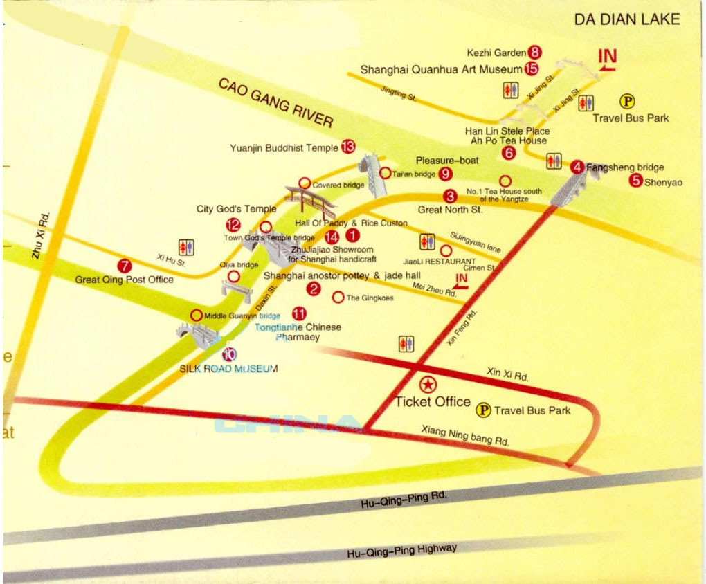 carte du village de Zhujiajiao