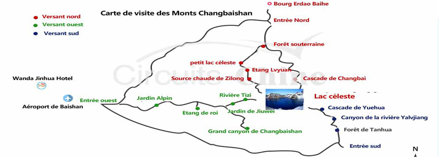 carte de monts de Changbaishan