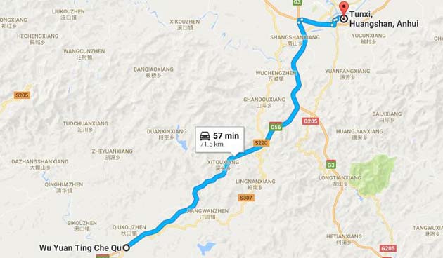 Wuyuan-Tunxi transfer route