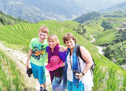 Family fun at Longji Rice Terraces Fields