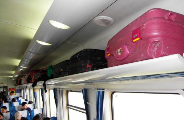 luggage rack on China bullet trains