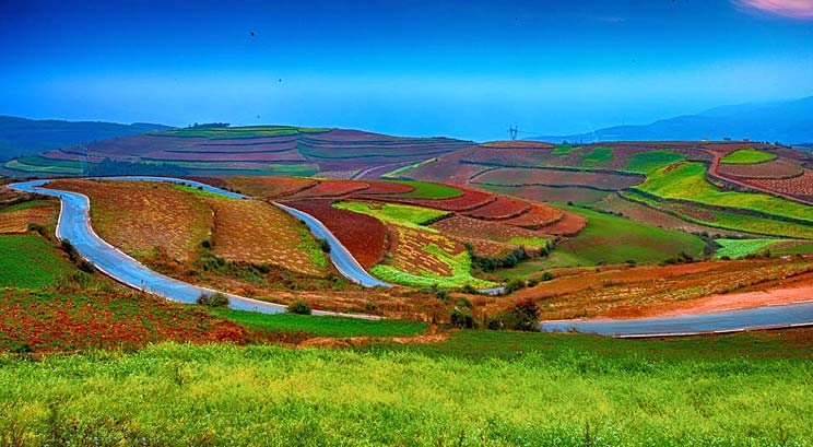 Dongchuan colorful terraces fields