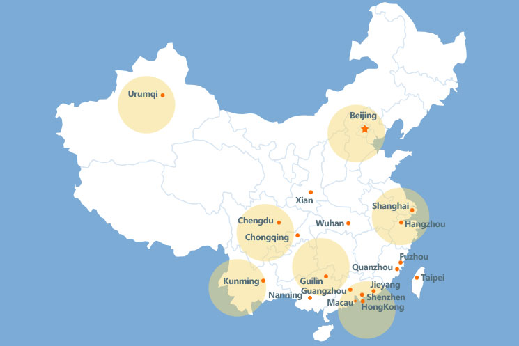 Maylasia to China Cities