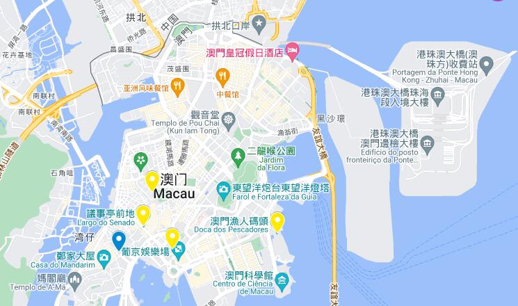 Key attractions in Macau Island