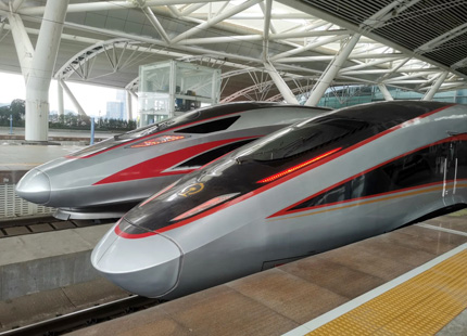 High speed train ride